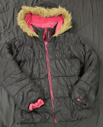 Girls Black Fleece Lined Winter Jacket - Size 14 Youth, View more