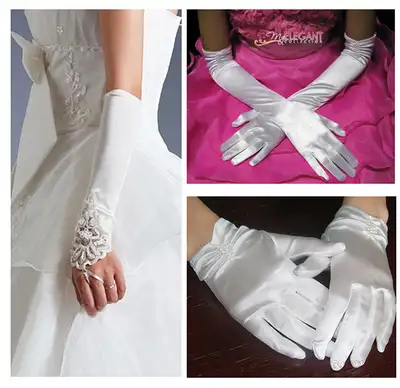 Long Short White Ivory Blush etc. Bridal Prom Wedding Gloves New, View more