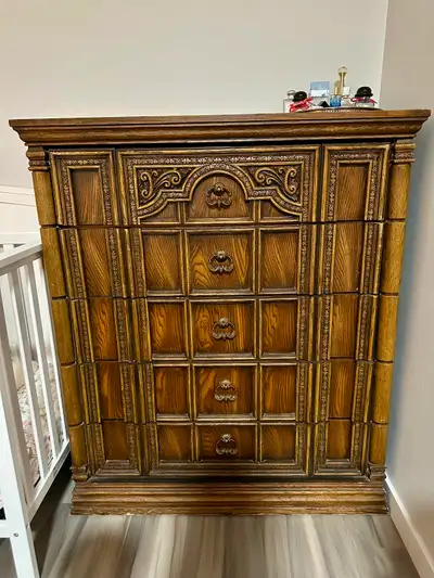 Antique solid wood 5 drawer dresser in NW, View more