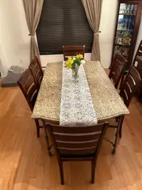 Granite table + 8 chairs