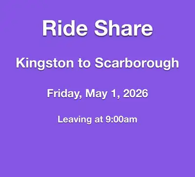 Kingston to Scarborough  morning ride share available May 1st, View more