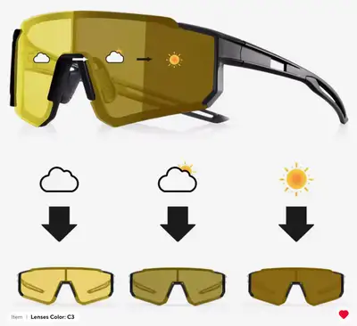 PRE-DAWN CYCLING GLASSES PHOTOSENSITIVE BECOME DARK SUNGLASSES, View more