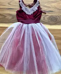 Robe ballet princesse - costume halloween - bourgogne et rose