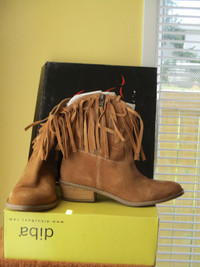 Brand new suede fringed ankle boots