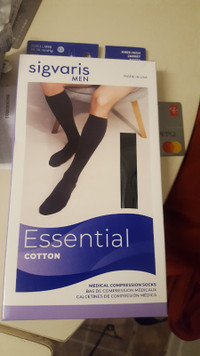 SIGVARIS 232CMLM99 20-30 mmHg Cotton Socks-Medium-Long-Black 2 p