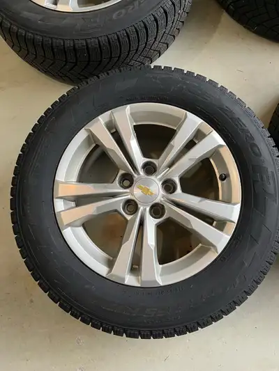 OEM 17” Equinox wheels 5 x 120mm bolt pattern with Pirelli winter tires 225 65 R17. Tires have good...