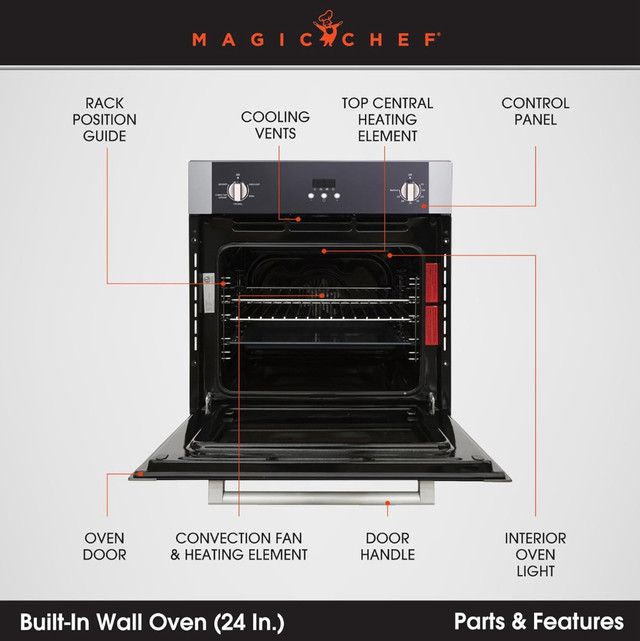 magic chef 24 inch built-in wall oven dans Cuisinières, fours et fourneaux  à Ville de Montréal - Image 2