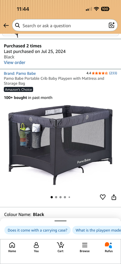 Pamo Babe Portable Crib Baby Playpen with Mattress and Storage B, View more