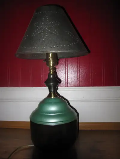 OLD VINTAGE HANDMADE TIN LAMP SHADE DESK LAMP, View more