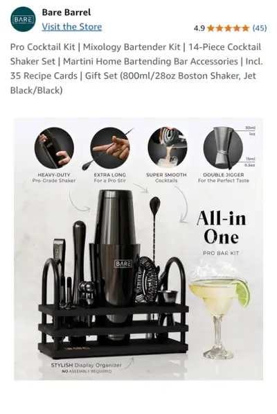 Brand New Cocktail, Mixology Bartender Kit HOLDER, ORGANIZER $15 Shelf to hold tools for mix wine, d...