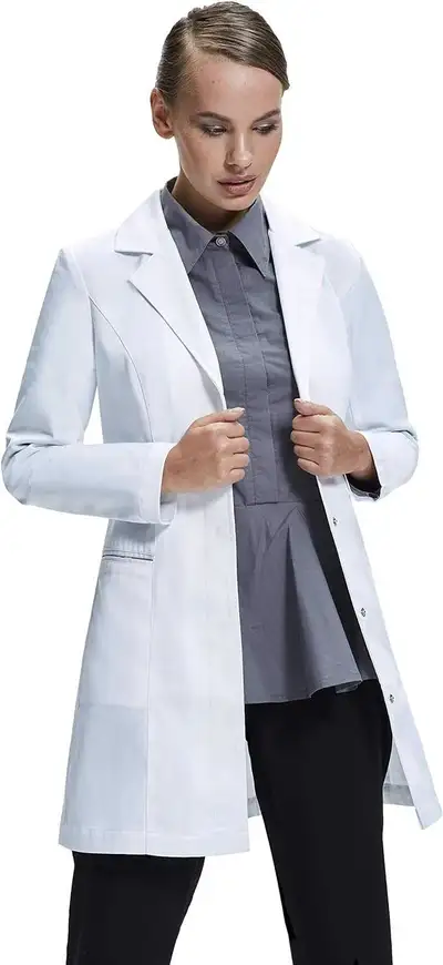 Check out this new Dr. James premium lab coat for women! It features hip pockets and a tailored fit,...