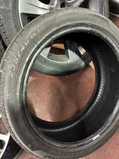 I am selling a pair of Pirelli winter tires, size 235/40/R19, with approximately 80% tread remaining...