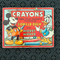 Donald Duck and Mickey Mouse 1940s Tin Crayon Box