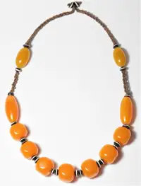 Vintage Natural Baltic Amber Beads Necklace, 24" long