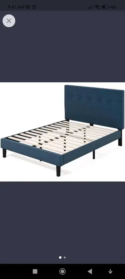 ZINUS Omkaram Upholstered Platform Bed Frame AND Zinus 8 Inch Gr, View more