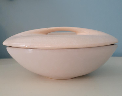 Vingage Raymor by Roseville Pottery covered single serving dish, View more