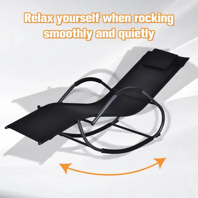 Outsunny Outdoor Rocking Chair, Chaise Lounge Pool Chair for Sun in Patio & Garden Furniture in Markham / York Region - Image 6