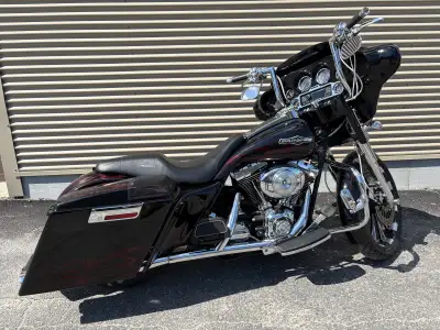 2003 Harley davidson bagger stretched tank bags and fender has custom paint job 21” front wheel, van...