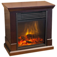 Dunbar Compact Electric Fireplace Heater - Dark Brown, New