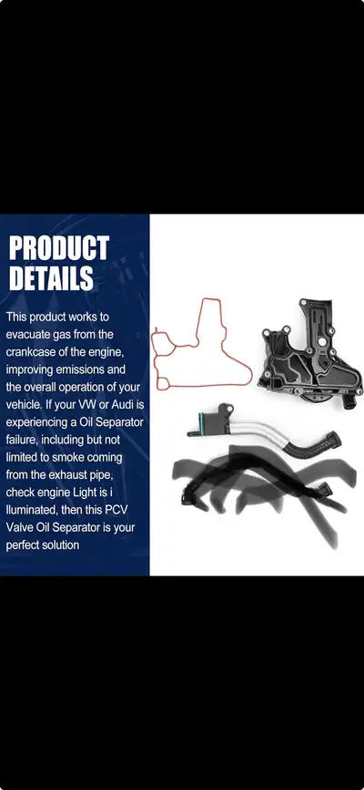-PCV Valve Engine Crankcase Vent Oil Separator (1) Part #: 06H 103 495 ($65) & -Breather Hose (1) Pa...