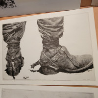 ⭐ Various ROXANNE MARTIN Western Graphite Drawings - READ AD