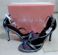 Allegra K Women's Ankle Strap High Heels Blue sz 7 