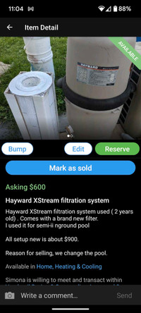 Hayward XStream filtration system used 2 seasons 