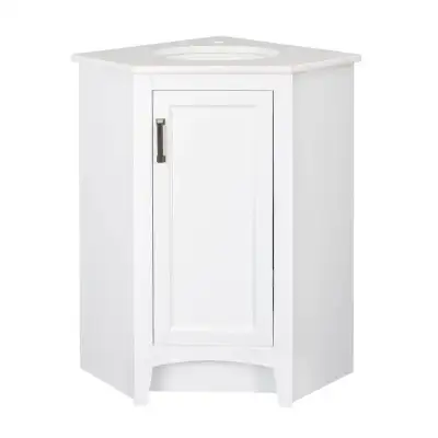 Glacier Bay Beckenham 28 inch White Corner Vanity with Engineere, View more