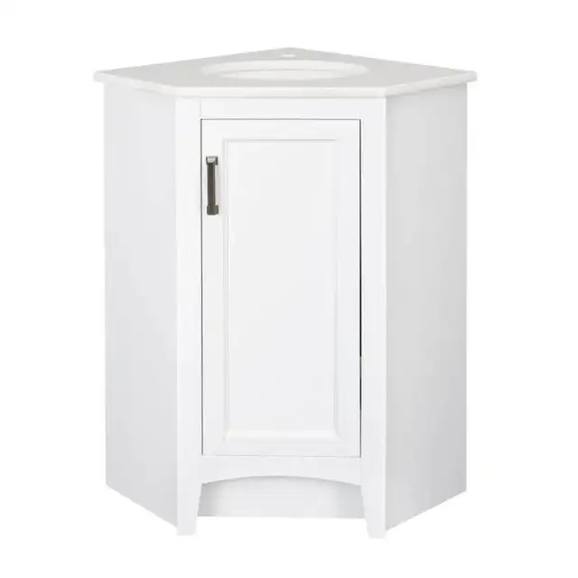 Glacier Bay Beckenham 28 inch White Corner Vanity with Engineere in Plumbing, Sinks, Toilets & Showers in Calgary - Image 2