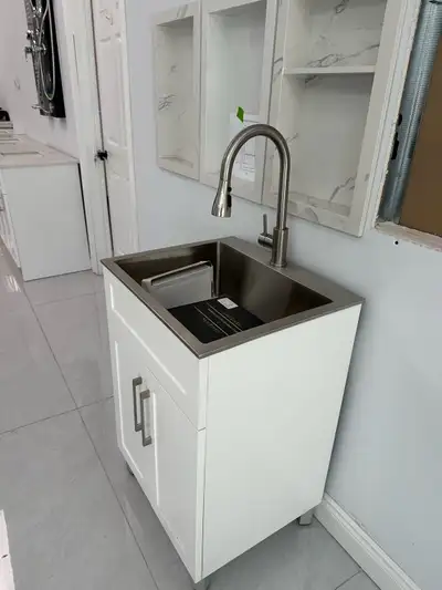 Laundry set COMBO: ss sink, pullout faucet & cabinet ON SALE!!!, View more