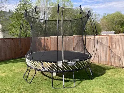 Springfree Trampoline, 10' diameter. No rips or tears. Sun shade attachment. Trampoline is currently...