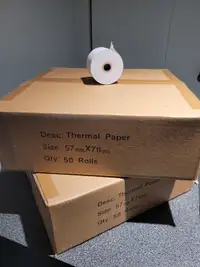50 rouleaux de papier thermique 2 1/4'' x 2 3/4'' pour $20