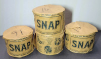 Antique 4 Snap hand cleaner tins original wrappers