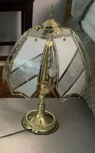 Brass and glass touch lamp