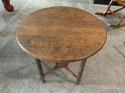 Antique Round Wooden Center Table, View more