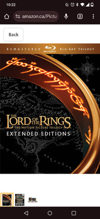 Lord of the rings extentded remastered BluRay collection