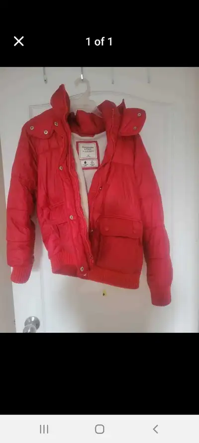Abercrombie & Fitch Red Puffer Jacket, View more