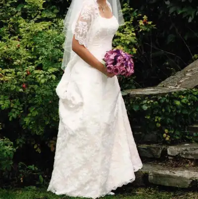 Timeless Lace Wedding Dress with Veil, View more