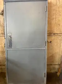 Commercial steel door with frame and hardware