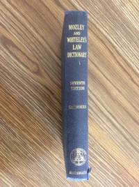 1962 Vintage Mozley& Whiteley’s Law Dictionary-John B.  Saunders