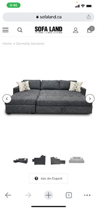 Sectional couch with pull out