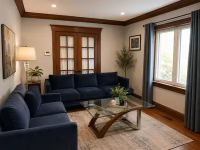 Large private primary room available in shared four bedroom homes. Rooms has a queen size beds, scom...