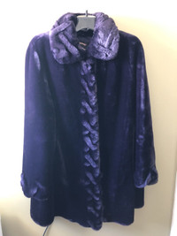 Purple Faux Fur Jacket sz XL