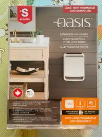 New OASIS Bathroom Fan Heater with Thermostat