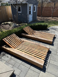 2 Outdoor Wood Lounge Chairs $200/pair