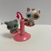 LITTLEST PET SHOP pet pairs #197 and #198 tabby cat and grey kit