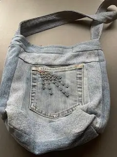 Small Denim Upcycled Purse, View more