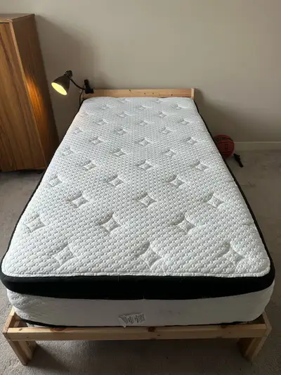 Twin size bed mattress & frame, View more