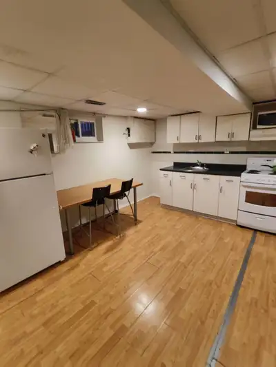 private studio/bachelor basement for rent. Unit has separate entrance, full kitchen and bathroom is...