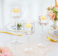 Glass Candle sticks - 2 sets of 3